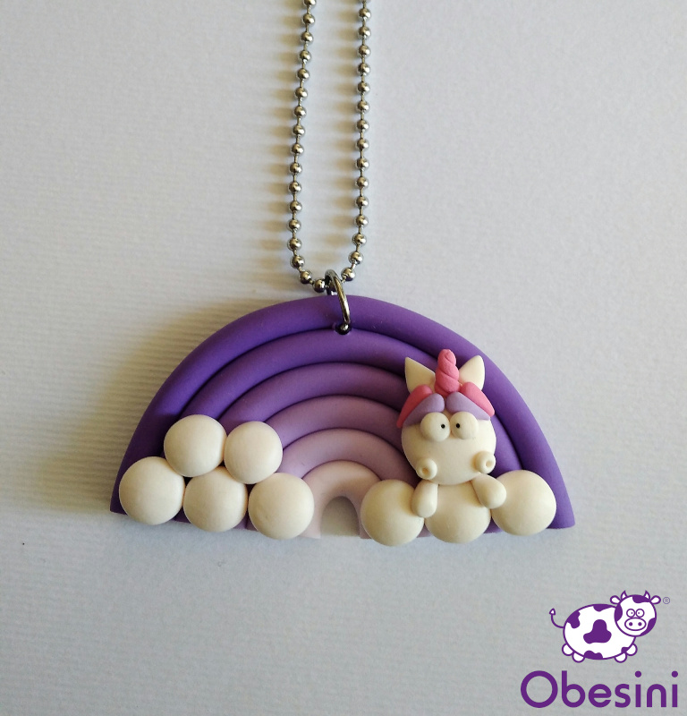 Collana Arcobaleno Viola Obesini In Fimo